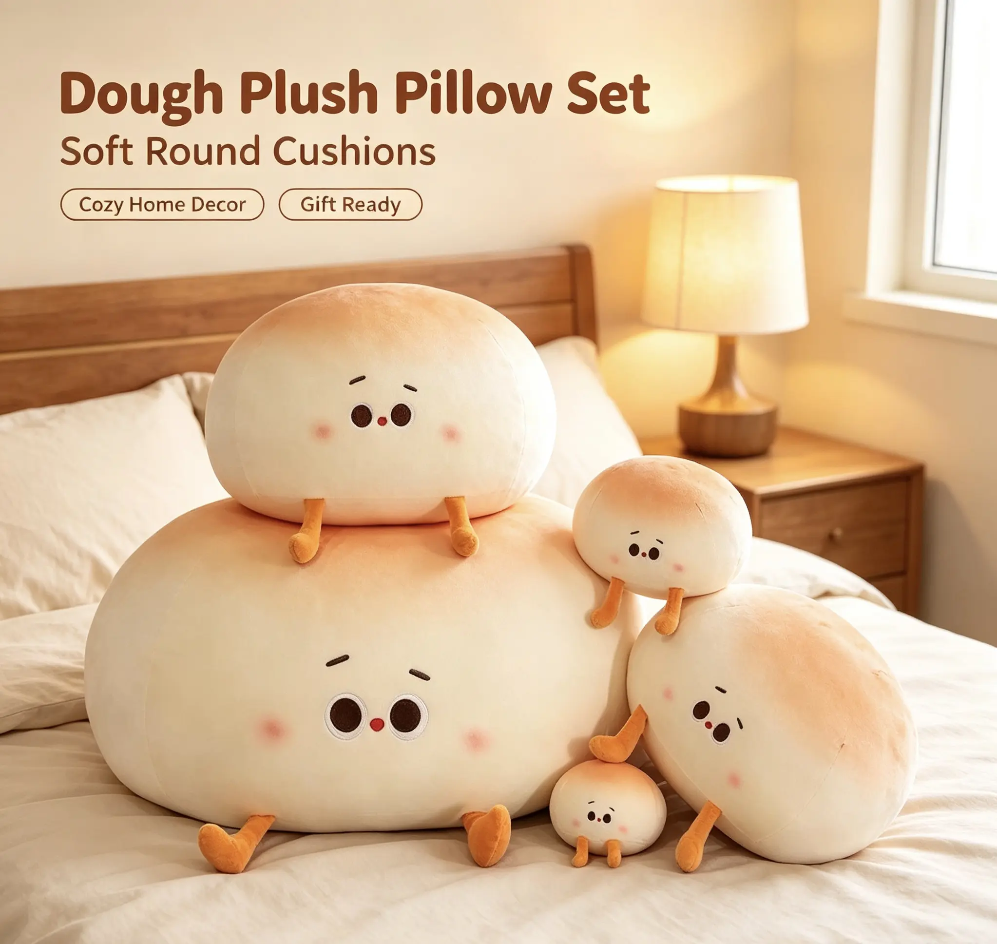 Cute and creative little Mantou pillow doll super soft plush toy doll