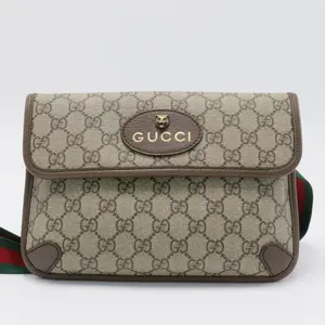 Pre-owned GUCCI Leather Crossbody Bags Neo Vintage Flap Belt Bag GG Coated Canvas