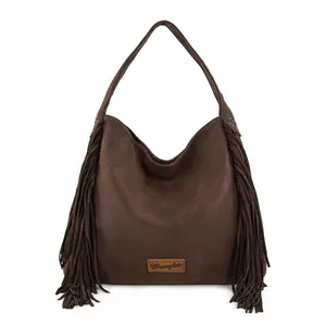 Wrangler Western Fringe Hobo Bag Vegan Suede Tassel Hippie Crossbody Purse for Women Adjustable Strap Shoulder Bag