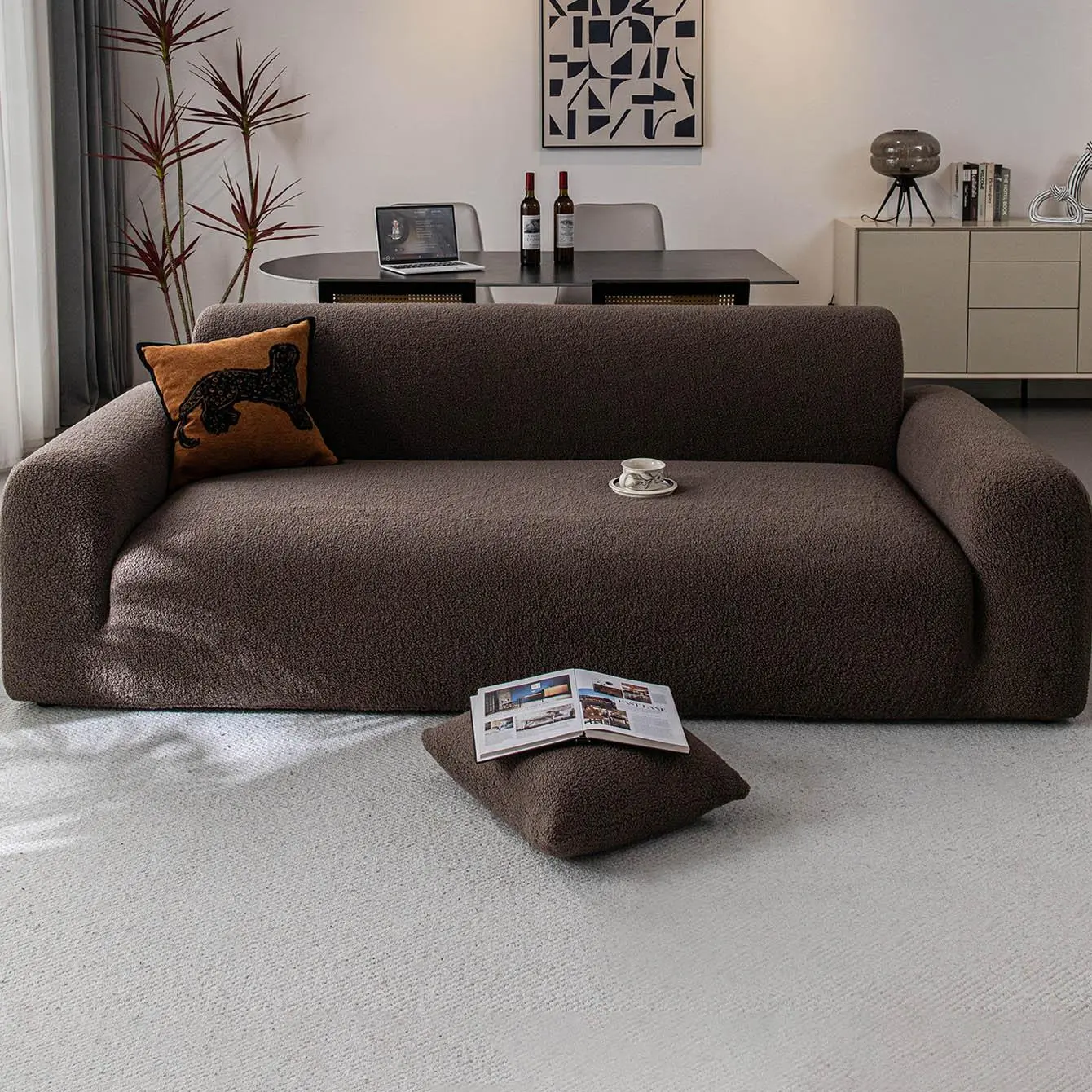 Solid Color Sofa Cover, 1 Count Modern Elastic Sofa Slipcover, Chair Loveseat Slipcover, Dustproof Sofa Cover, Home Decor Supplies for Living Room, Stretch Sofa Cover, Sofa Couch Covers, Sofa Couch Protector