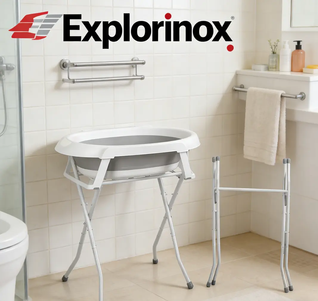 Explorinox 2 in 1 Foldable Pet Bathtub for Bathing and Grooming - Portable Shower Bathtub for Small Dogs and Cats