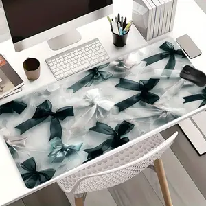 Bow Pattern Mouse Pad, Large Gaming Desk Mat with Non-slip Stitched Edge, Computer Laptop Keyboard Mat for Home Office, Gaming Desk Accessory, Universal Mouse Pad, Non Slip Mousepad