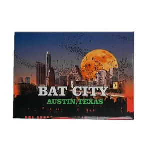 Austin Texas Bat City Rectangle Magnet with Magnets Simple Design for Magnetic Surfaces Quirky Touch to Your Space Magnetic Decor