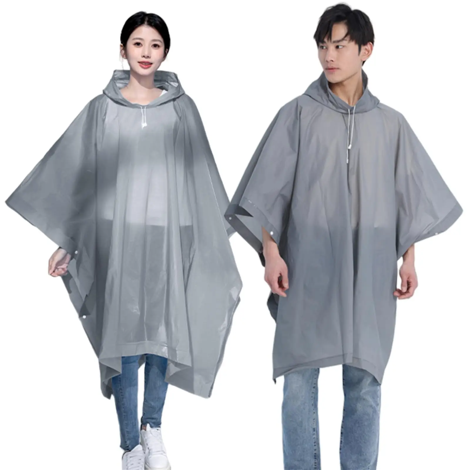 Rain Ponchos For Adults Men Women (2-5 Pack) Reusable Eva Clear Poncho Coats Waterproof Jackets With Hood