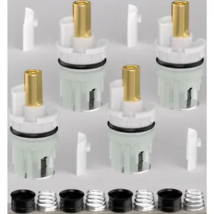 4 Pack Delta Faucet Stem Replacement Kit RP25513 with Cartridge RP24096 Seat Spring RP4993 and Turn Stop RP24097 for Two Handle Faucet Repair