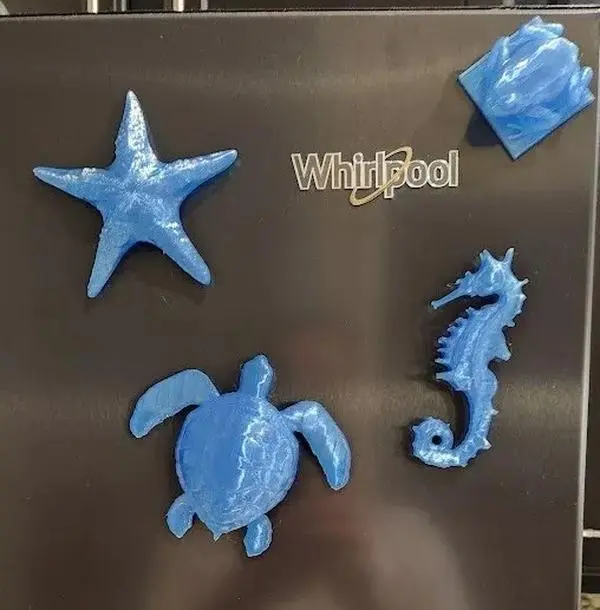 Refrigerator or Mailbox Beach Magnets Set of 4 Blue PETG - Assortment