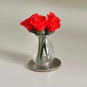 Deluxe Mini Accessory - Vase of Roses - Perfect Home Decor for Book Counters & Mini Bookshelves - Multiple Colors Perfect for Romantic or Dark Aesthetic - Flowers - High-Quality 3D Printed Collectibles