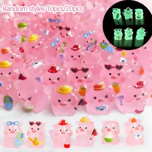 Mini Resin Desktop Ornament, Charming Transparent Pig Statue, Creative Desk Decor, DIY Keychain Pendant, Unique Home Accessory
