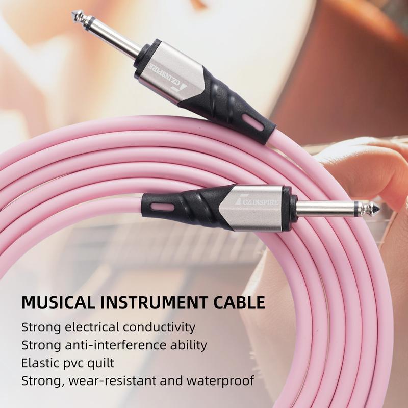 LEKATO Guitar Cable 10ft/3m Noise Reduction Professional Musical Instrument Cable Flexible Line for Electric Guitar Bass Trendy and Fashionable