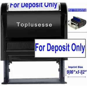 for Deposit Only Stamp Self Inking for Deposit Only Message Bank Stamp Office Supplies- Blue Ink One Line