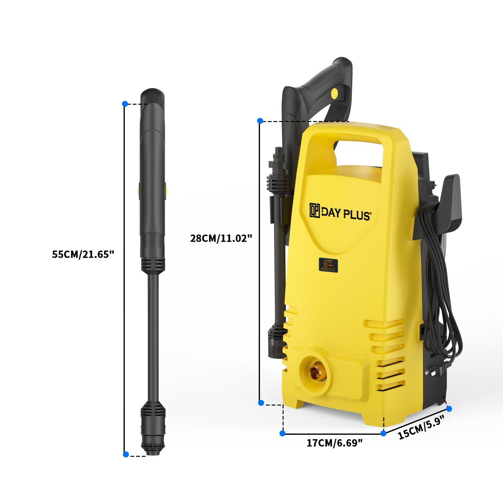 Electric High Pressure Washer 1600W,120bar,380l/h Adjustable Lance from 0 to 180°,7m Flexible Hose,for Terraces,Gardens,Cars