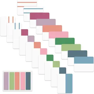 500 count Book Tabs 2 Inch Sticky Index Tabs, Colored Page Markers Repositionable Tags Reading Tabs Self Adhesive Tape Flags for Books, Binders, Notebook and File Folders