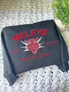 Meleys The Red Queen Embroidered Sweatshirt and Hoodie, Dragon Embroidered Sweatshirt, Gift For Fan