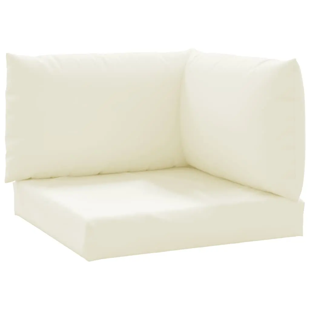 vidaXL Chair Cushion 3 Pcs, Water Repellent Outdoor Pallet Cushion, Seat Cushion Sofa Pad for Garden Patio Furniture, Cream White Oxford Fabric 315066