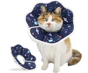 Soft Cat Cone, Adjustable Recovery Collar After Surgery to Prevent Licking Wound, Protective Cat Neck Cone, Comfortable Pet Elizabethan Collar for Cats Kittens and Puppies (M)