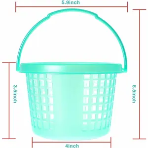 12pcs Easter Baskets Plastic Egg Baskets with Handles in 6 colors for Easter Hunting Spring Party Crafts Supplies Accessories Decorations Party Favors