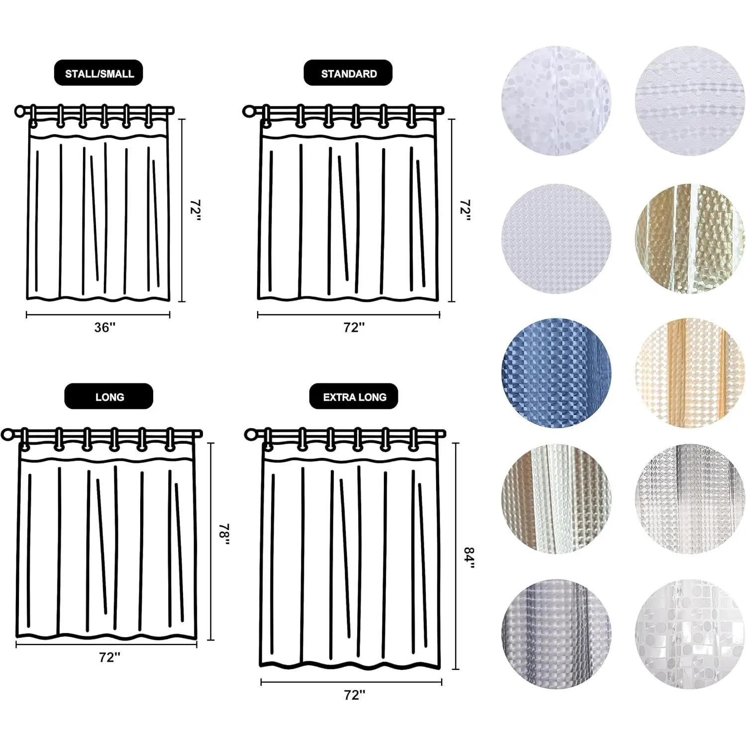 NTBAY EVA Clear Shower Curtain with Water Cube, Water-Repellent Liner with 3 Magnets for Bathroom, 72x72 Inches