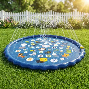 Inflatable Spray Water Mat for Kids, Outdoor Summer Lawn & Beach Water Sports Sprinkler Splash Toy splash pad