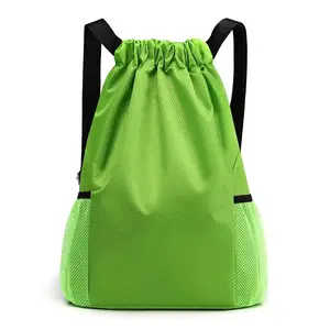 Sports drawstring backpack with custom logo, simple waterproof design, portable and adjustable strap - perfect gym gift bag
