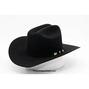 SERRATELLI 6X AMAPOLA BEAVER BLACK FELT HAT COWBOY HAT