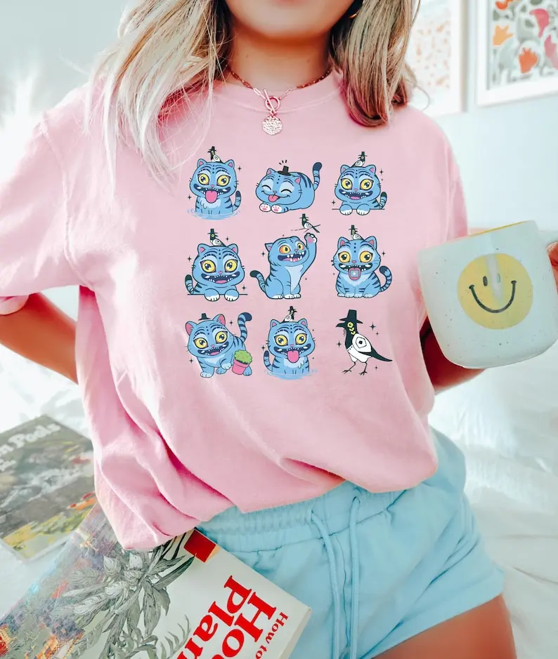 Cute Demon Hunter Tiger Comfort T-Shirt, Derpy the Tiger And Bird Demon Hunter Tiger Shirt, Hunters Tiger for Fan, Kpop Saja Boys Summer  Top Summer