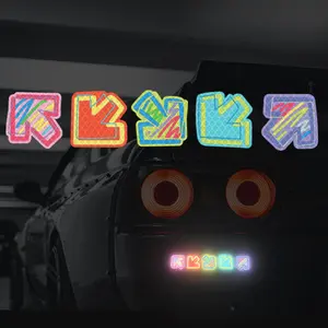 JOYTUTUS 5PCS/Set Reflective Stickers for Cars – Multicolor Waterproof Nighty Safety Warning Decals, Cartoon Arrow Reflective Tape Reflector Sticker for Car, Bicycle, Motorcycle, Window Bumper (Arrow)