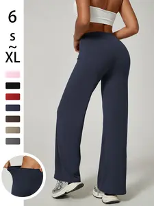 Women's High Waist Wide Leg Yoga Pants, Breathable Butt Lifting Fitness Trousers, Ideal for Yoga Running Daily Casual Wear