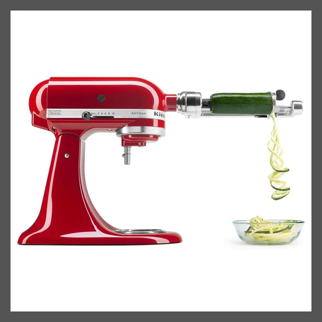 KitchenAid KSM1APC Spiralizer Attachment - Fine Slicing, Peeling, and Coring Functions for KitchenAid Stand Mixers