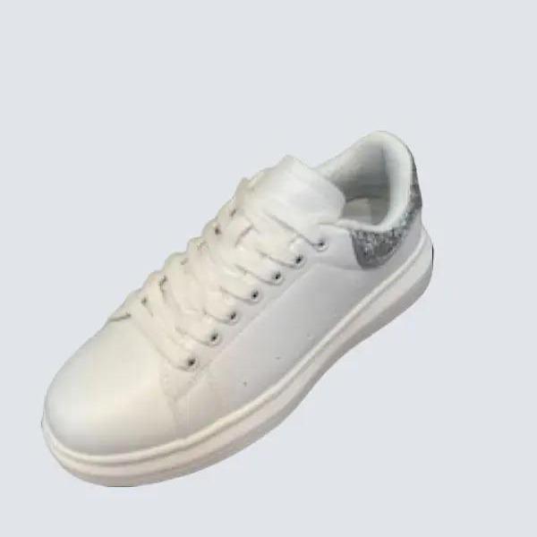 Women's Pink Sneakers and White with Glitter Back Sneakers