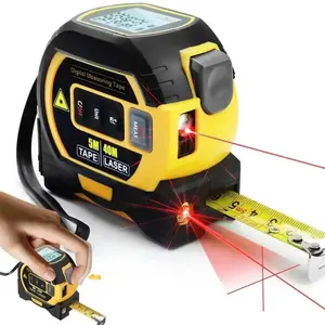 3 in 1 Laser Tape Measure, 40/60m Infrared Laser Distance Meter, High Precision Smart Power Measuring Tool for Home & Industrial Use