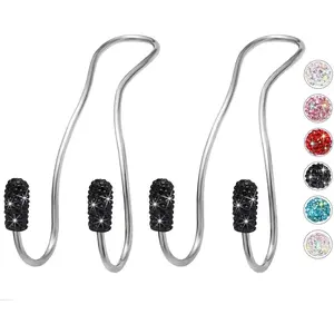 Headrest Hooks  Purse Hook(2 Pack),Bling  Bag Hooks,  Hook for Purses and Bags Cute Metal  Purse Holder Hook, Bling  Accessories for Women, Black