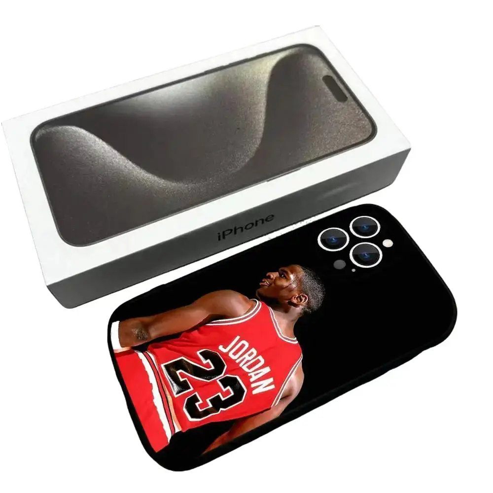 Basketball star Michael Jordan 23 Liquid Crystal Phone Case, compatible with iPhone 17, 16, 15, 14, 13, and 12. Drop-proof, high-definition, skin-friendly, full-coverage phone case.