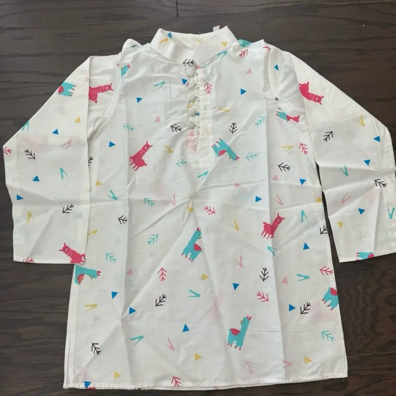 Cotton Kurtha Size 24-34 with Colorful Animal Print and Arrows Design for Product 24-34 Measurements