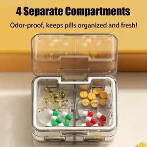 New Multifunctional Medicine Cutter Box, Portable Medication Cutting Storage Case, Sealed Drug Dispenser, Compact Pharmacy Organizer