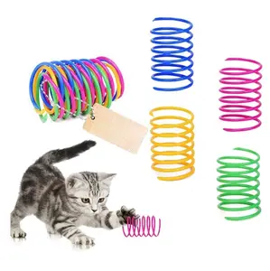 Cat Spiral Spring, 12 Pc Cat Creative Toy to Kill Time and Keep Fit Interactive Cat Toy Sturdy Heavy Plastic Spring Colorful Springs Cat Toy for Swatting, Biting, Hunting Kitten Toys