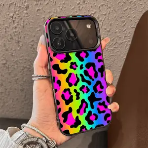 Colorful Gradient Leopard Pattern TPU phone case for iPhone 17 Air 16 Pro Max 15 14 Plus 13 12 11 XR XS stylish camera protection Shockproof Anti Drop Durable Phone Case.