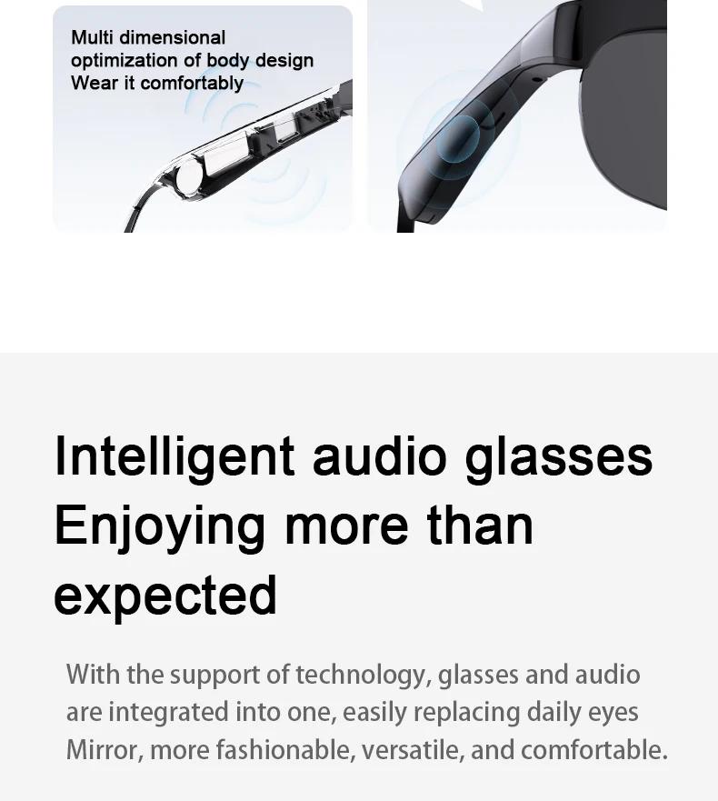 Smart Glasses AI Translation Bluetooth Sunglasses Hands-Free Music & Calls UV Protection Outdoor Sports Headphones for Men Women