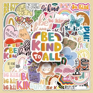 Be Kind To All Sentence Sticker, 100pcs/set Repeat Friendly Psychology Creative Atmosphere Personalized DIY Decorative Sticker, Sticker Packs