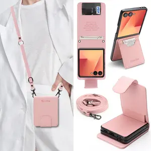 Detachable 2-in-1 magnetic card holder phone case, compatible with Samsung Galaxy Z Flip 7, Z Flip 6, Z Flip 5, Z Flip 4 and Z Flip 3. It can be used as a wallet, card clip and card slot, serving as a shockproof protective cover with a durable design.