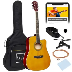 Best Choice Products 41in Full Size Beginner Acoustic Guitar Set with Case, Strap, Capo, Strings
