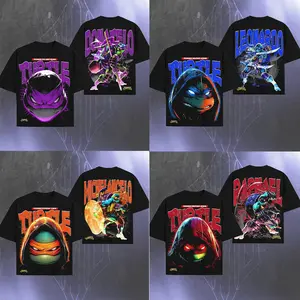 [Collection] zTeenage Mutant Ninja Turtles Vintage Cartoon Movie Superheroes Edition Double Printed Oversize Lightweight Cult Classic Graphic Design Top Cotton Streetwear - Streetwear Y2K Aesthetic T-Shirt Clothes Menswear Womenswear.