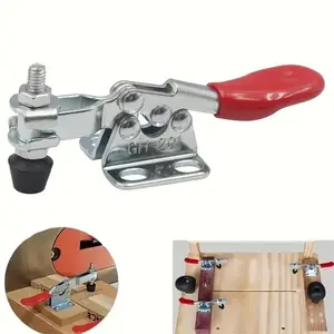 Toggle Clamp, 500 Lbs Holding Capacity, Quick Release Horizontal Clamps W/ Antislip Rubber Pressure Tip for Woodworking Jigs and Fixtures, Welding, Drill Press, Crosscut Sled