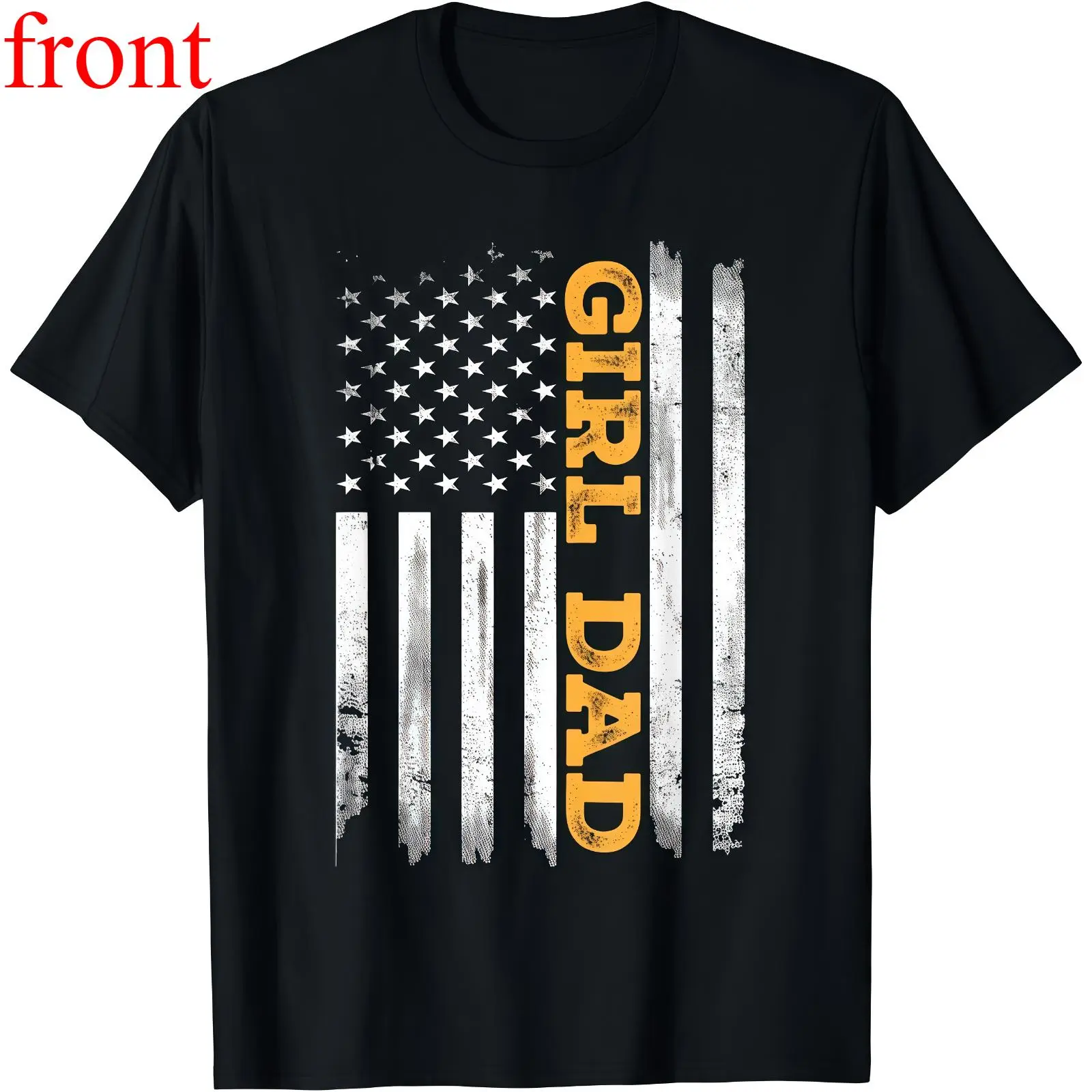 Patriotic GIRL DAD Tee Featuring Distressed Flag – Celebrate Father's Day with Pride Personalized Prints