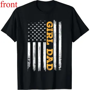 Patriotic GIRL DAD Tee Featuring Distressed Flag – Celebrate Father's Day with Pride Personalized Prints