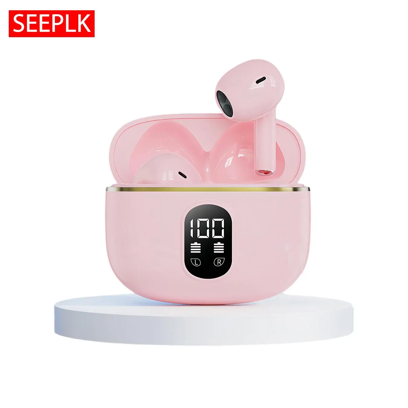 Wireless Earphone, In-ear Design Earphone with LED Display, Noise Cancelling Earbuds with Mic for Sports Gaming, Audio Traveling Gadgets, Lightweight