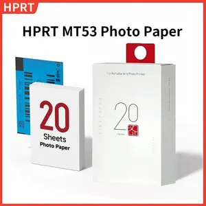 Original Hprt Mt53 Photo Paper, Self-Adhesive 2x3 Inch Color Photos, 20/40 Sheets, Compatible with Mt53/z1 Mini Portable Printer