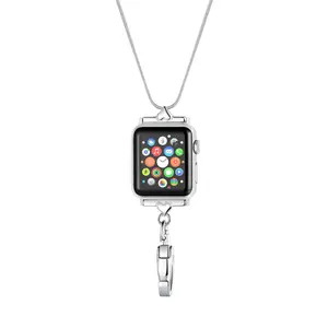 Divoti iWatch Necklace Adapter Compatible with Watch | ID Badge Holder Necklace, Series 38/40 / 41mm | Stylish & Durable Stainless Steel | Snake Chain Strap Replacement Wearable Women & Men