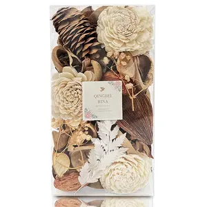 Qingbei Rina Spring Potpourri Bags, Mangnolia Scented Potpourri Bowl Filler,White Decorative Potpourri Dried Flowers,Home Fragrance Sachet,Vase Fillers,Bathroom Decor(10oz)