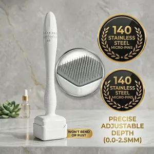 Derma Stamp - 0.25mm Tool for Skin Care - Ergonomic Handle & Premium Quality Materials - Portable & Friendly for Beginners - White