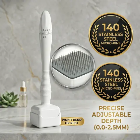 0.25mm Derma Stamp At-Home Facial Beauty Instrument for Adults - Ergonomic Handle, Premium Materials, Beginner-Friendly, Facial Shaping, Slimming & Massage, Comfortable Use, All-Seasons Travel-Ready Single Item